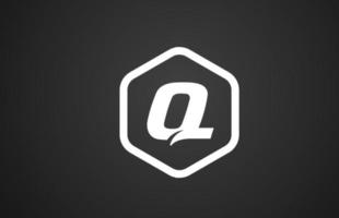 Q diseño de icono de logotipo de letra del alfabeto en blanco y negro con rombo para negocios y empresa vector
