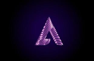 un icono de logotipo de letra del alfabeto azul púrpura para la empresa. Diseño de línea metálica simple para empresas y negocios. vector