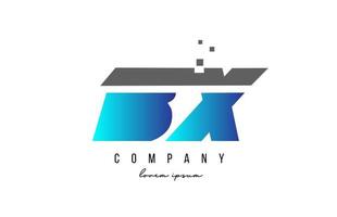 BX B X alphabet letter logo combination in blue and grey color. Creative icon design for company and business vector