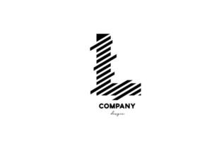 black and white L alphabet letter logo design icon for company and business vector