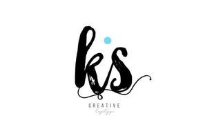 ks k s vintage letter alphabet combination logo icon handwritten design for company business vector