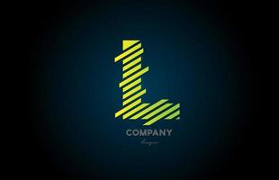 L green alphabet letter logo icon design for business and company vector