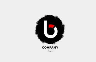 B red white black letter alphabet logo icon with grunge design for company and business vector