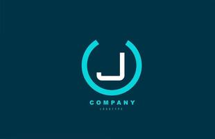 J white and blue letter logo alphabet icon design for company and business vector