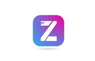 square Z alphabet letter logo for company and business. Pink blue colour template for corporate identity vector