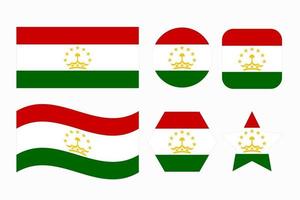 Tajikistan flag simple illustration for independence day or election vector