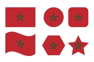 Ilustración simple de la bandera de Marruecos para el día de la independencia o las elecciones vector