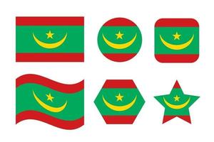Mauritania flag simple illustration for independence day or election vector