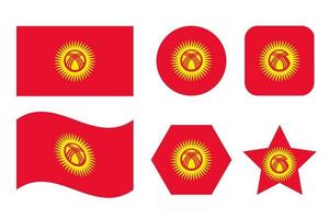 Kyrgyzstan flag simple illustration for independence day or election vector