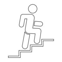 Hombre subiendo escaleras icono gente en movimiento signo de estilo de vida activo vector