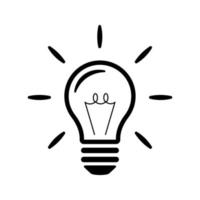 bombilla de luz o idea e inspiración simple icono vector