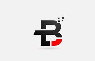 B letter logo icon for business and company with simple black and white dots design vector