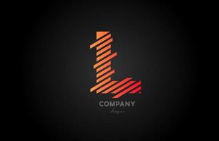 L orange alphabet letter logo icon design for business and company vector