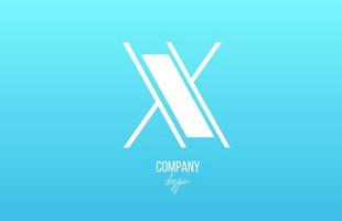 blue white X alphabet letter logo icon with line design for business and company vector