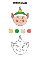 Color cute cartoon Christmas ball. Worksheet for kids. vector