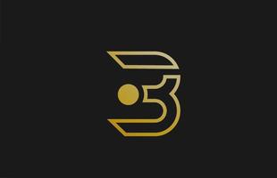 Oro dorado línea b letra del alfabeto diseño de logotipo con icono de círculo para empresa y negocio vector