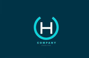 H white and blue letter logo alphabet icon design for company and business vector