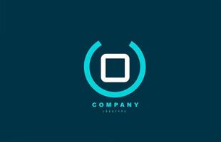 O white and blue letter logo alphabet icon design for company and business vector