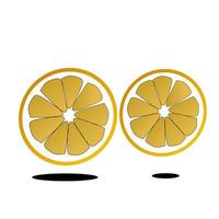 a vector image of 2 lemon slices on a white background