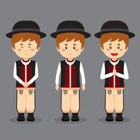 Slovakia Character with Various Expression vector