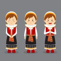 Slovakia Character with Various Expression vector