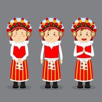 Czech Republic Character with Various Expression vector