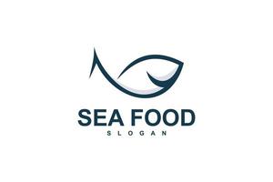 seafood logo template design vector icon illustration