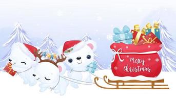 Adorable little polar bear for christmas decoration