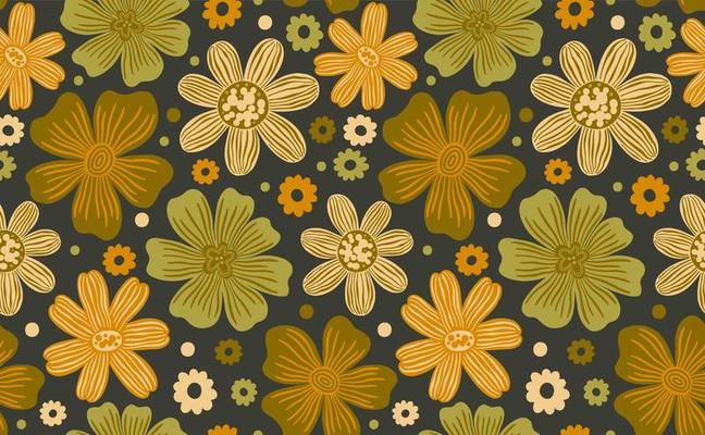 Seamles pattern flower.Fashion print of textile.Vintage floral design