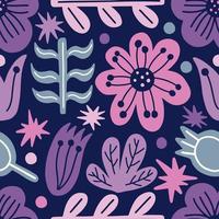 seamless, patrón, flower., moda, impresión, de, textile., vendimia, diseño floral vector