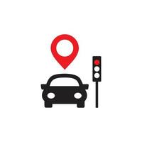 Car navigation with pin icon free vector