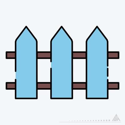 Vector Graphic of Fence - Line Cut Style