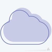 Icon Vector of Cloud - Two Tone Style