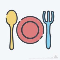 Vector Graphic of Dinner - Line Cut Style