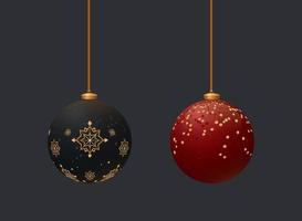 bolas mate. elementos de decoración de año nuevo. juguetes de la tradición del árbol de navidad vector