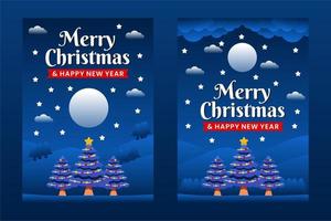 Merry Christmas and Happy New Year greeting, Banner template with Christmas tree
