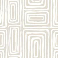 Aesthetic Contemporary printable seamless pattern with abstract Minimal elegant line brush stroke shapes and line in nude colors. Pastel boho background in minimalist mid century style vector