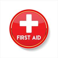 First aid website button on white background