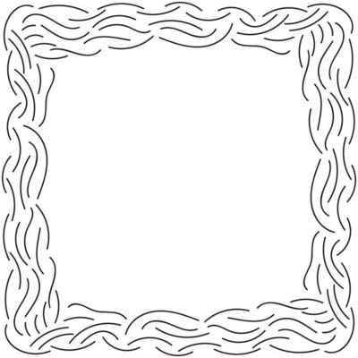 Abstract doodle curly thin line frame isolated on white background.