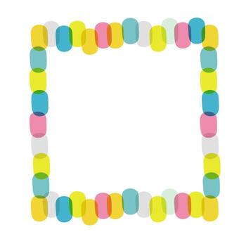 Abstract geometric colorful frame isolated on white background. Frame of transparent circles. vector
