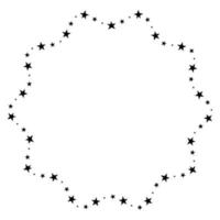 Screen printing pattern with stars. Radiant frame. Circular pattern. Pop art round halftone frame isolated on white. Star print. vector