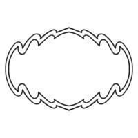 Outline frame. Ornamental round doodle  element isolated on white background. vector