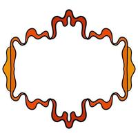 Outline frame. Ornamental round doodle element isolated on white background. vector