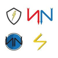 flash thunderbolt logo template vector