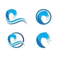 Diseño de ilustración de vector de icono de onda de agua