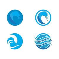 Diseño de ilustración de vector de icono de onda de agua