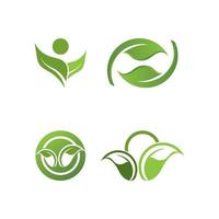 logotipos de la ecología de la hoja del árbol verde vector