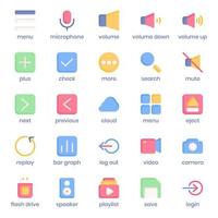 Multimedia Collection icon pack for your website design, logo, app, UI. Multimedia Collection icon flat design. Vector graphics illustration and editable stroke.