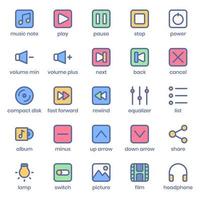 Multimedia Collection icon pack for your website design, logo, app, UI. Multimedia Collection icon lineal color design. Vector graphics illustration and editable stroke.