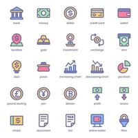 finance and currency icon pack for your website design, logo, app, UI. finance and currency icon lineal color design. Vector graphics illustration and editable stroke.